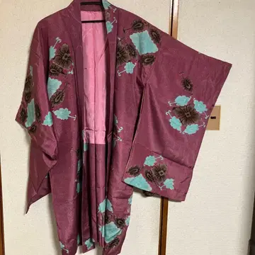 레트로한 롱 겉옷 실크