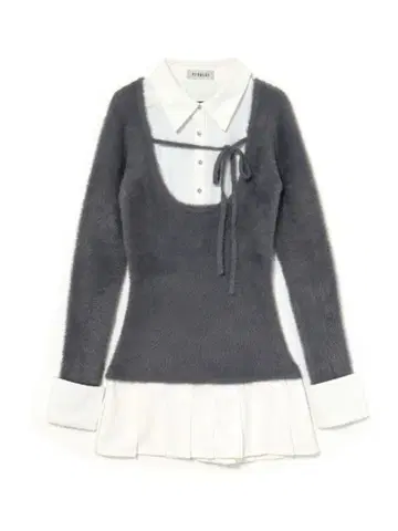 bubbles 레이어드 플리츠 니트 원피스