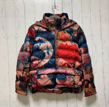 [컨디션 최상 고급 다운90%] 주역급 아트 패턴 다운 자켓 XL 컬러풀