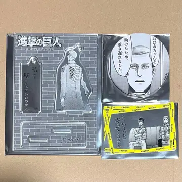 진격의 거인 도쿄역 엘빈 아크릴 스탠드 캔뱃지 클리어 카드