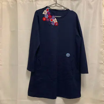 알베로베로 네이비 긴팔 모티브 원피스