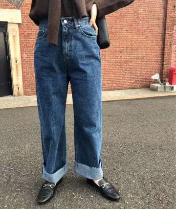 컷팅 데님 스트레이트 데님 M 사이즈 한국