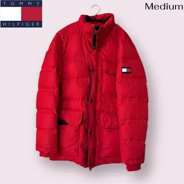 타미힐피거 다운 자켓 레드 겨울 겉옷 M