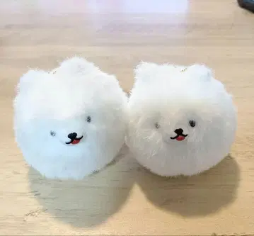 꼬리 붕붕 포메라니안 마스코트 봉제 인형 하얀 포메