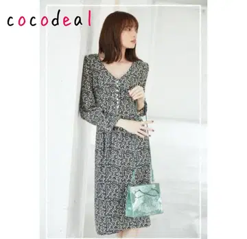 cocodeal 리틀 플라워 퍼프 슬리브 원피스