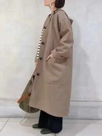 소피 도르 sofie d'hoore 울 x 캐시미어 후디 롱 코트