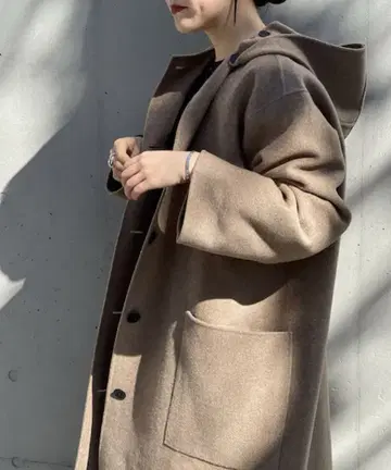 소피 도르 sofie d'hoore 울 x 캐시미어 후디 롱 코트