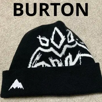 BURTON 블랙 니트 모자 비니 스노우보드 스키 버튼