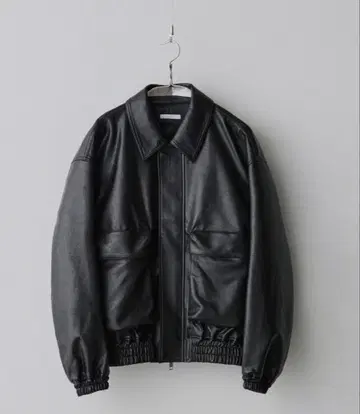 WYM 가죽 블루종 블랙 M