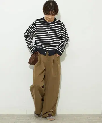 워셔블 더블 페이스 크루넥 가디건