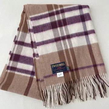 컨디션 최상 최근 TWEED MILL 트위드밀 대형 스톨 체크 무늬