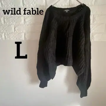 [ wild fable ] L 긴팔 니트 스웨터 블랙 오버 사이즈