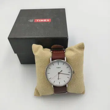TIMEX 아날로그 손목시계 천연 가죽 벨트