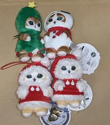 mofusand 크리스마스냥 마스코트 3종 4개 세트