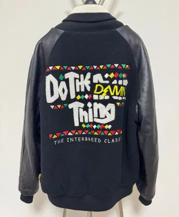 레어 인터브리드 바시티 자켓 가죽 x 멜톤 퀼팅