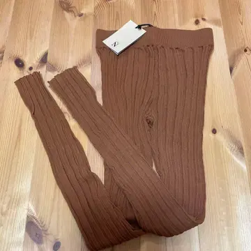 N 리브 브라운 레깅스