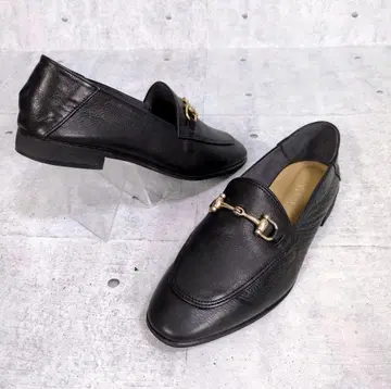 현행 루탈론 뮬 로퍼 비트 바부쉬 가죽 블랙 23.5