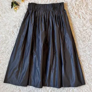 BEARDSLEY 비어즐리 타프타 개더 스커트 블랙