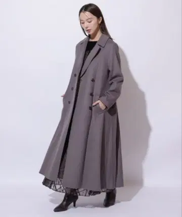 Mystrada 백 볼륨 코트 차콜 그레이