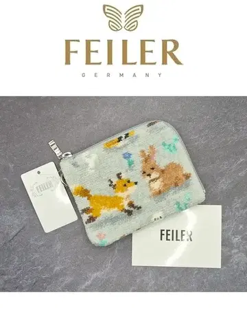 FEILER 윈터 애니멀즈 L자 미니 파우치 실버 그레이