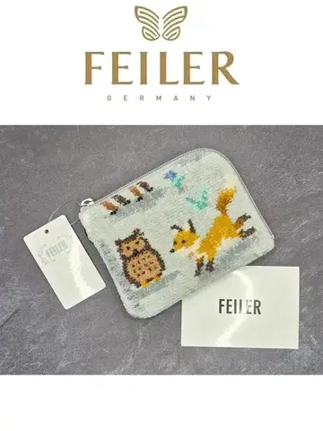 FEILER 윈터 애니멀즈 L자 미니 파우치 실버 그레이