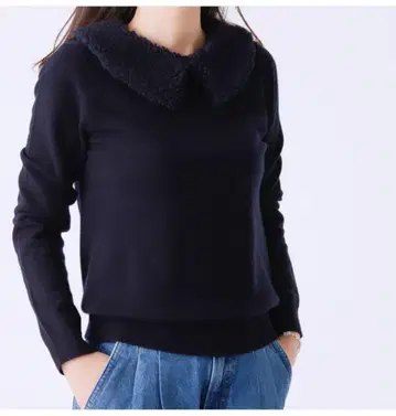 cccmalie 캐시미어 퍼 옷깃 긴팔 니트 38