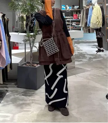 개더 WZIP 베스트 Free 사이즈 렙심 브라운