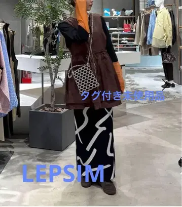 택 포함 미사용품 개더 WZIP 베스트 Free 사이즈 렙심 브라운