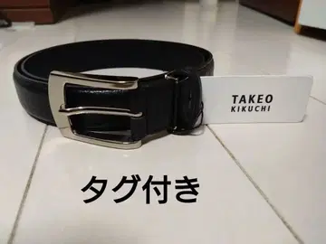 TAKEO KIKUCHI 블랙 가죽 벨트