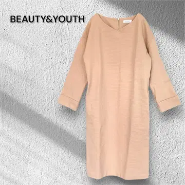 BEAUTY&YOUTH V넥 원피스 F 베이지 고급 가을/겨울