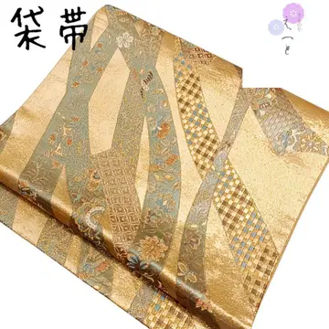 43 에토 후쿠로 오비 당초 꽃무늬 양풍 금