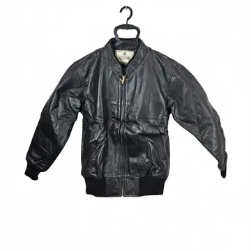 [ ANTESCO ] 빈티지 M 블랙 가죽 블루종 안감 체크