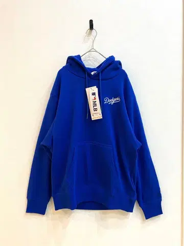 [ 택 포함 미사용 ] MLB 다저스 후드티 M 네이비 가슴 자수 완판템