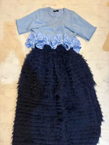 밑단 리본 디자인 가디건 스커트 세트 프라네(frene) 좋아하시는 분