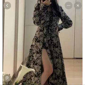 멜트 더 레이디 플라워 자카드 롱 드레스