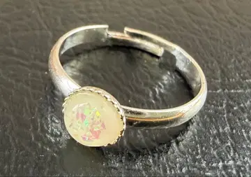 아쉬페 프랑스 실버 컬러 핑키링 오팔풍 스톤 4호