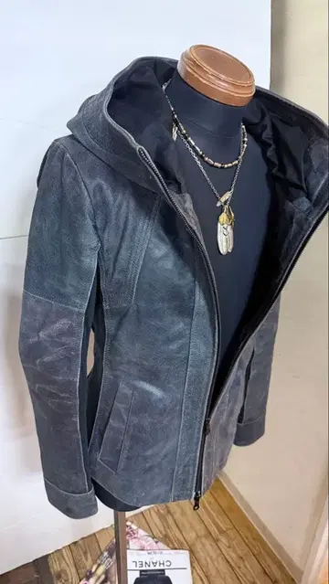 No-ID의 가죽 블루종 사이즈 2