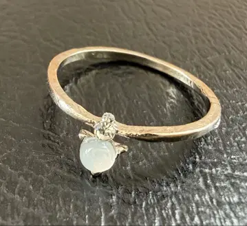 새상품 아쉬 페 프랑스 실버 컬러 화이트 스톤 반지 7호