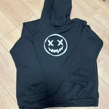 그래픽 프린트 블랙 후드티