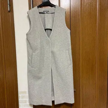 그레이 슬리브리스 롱 코트