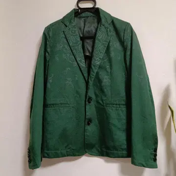 자수 장식 그린 테일러드 자켓