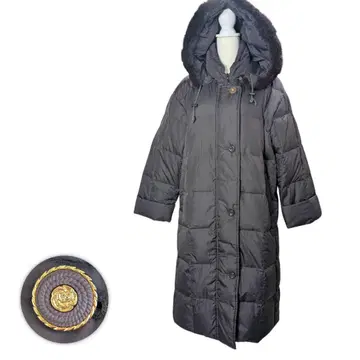 롱 코트 충전솜 퍼 후드 부착 다운풍 M 사이즈 방한