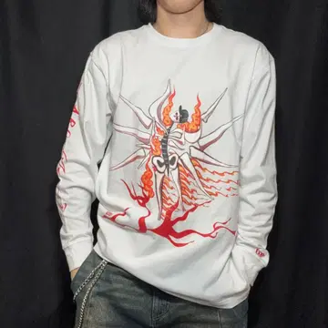 [ 최고 디자인 ] NEW ERA x 오카모토 타로 콜라보 롱 T L