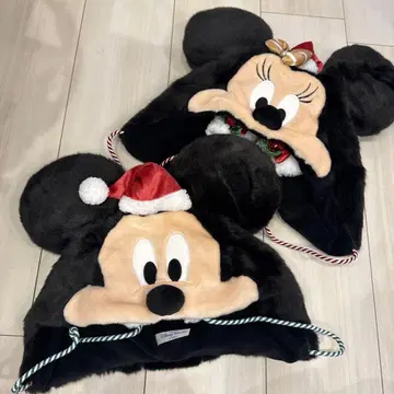 미키 미니 산타 모자 달린 캡 팬캡 크리스마스 디즈니