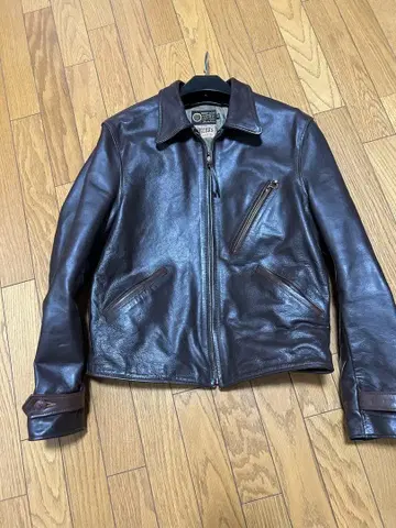 레어! 리얼 맥코이 가죽 싱글 자켓 러프 웨어 브라운 투톤