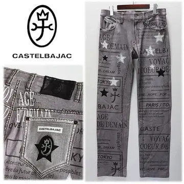 [ 까스텔바작 ] 새상품 데님조 프린트 강 스트레치 팬츠 46(W82)