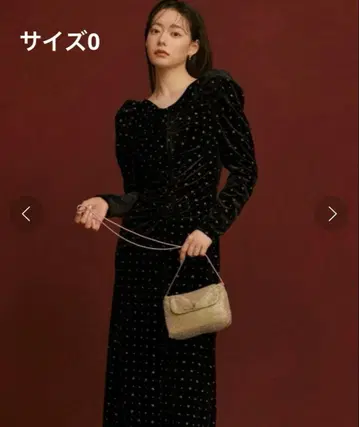 snidel 스나이델 벨로아 자수 원피스 사이즈 0 블랙