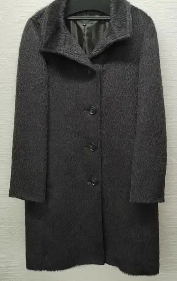 LORITTI 알파카 울 다크 그레이 롱 코트 M