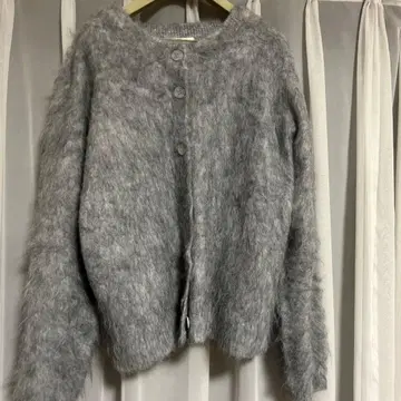 mysa 그레이 샤기 가디건 L