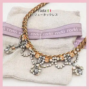 rada 목걸이 비쥬&체인 골드&브라운